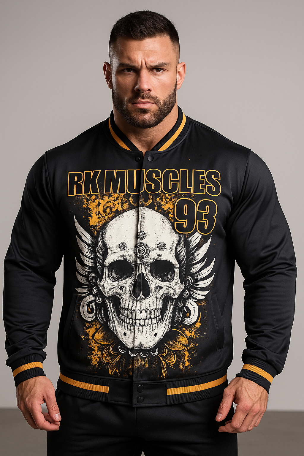 RK Muscles “Winged Skull 93” Varsity Gym Jacket
